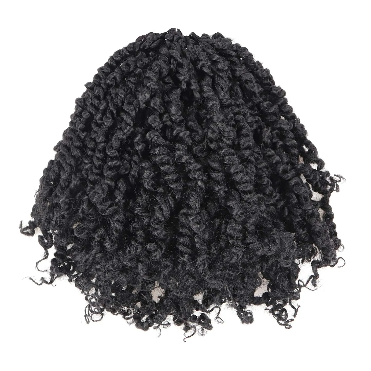 TOYOTRESS Tiana Passion Twist Hair - 8 inch 8 Pcs Pre-twisted Crochet Braids Natural Black, Synthetic Braiding Hair Extensions (8 Inch, 1B)