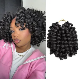 Toyotress Wand Curl Crochet Hair - 6 Inch 6 Packs Light Brown Jamaican Bounce Crochet Hair, Short Bob Curly Crochet Braids Bouncy Curls Synthetic Braiding Hair Extensions (6 Inch, #4-6P)