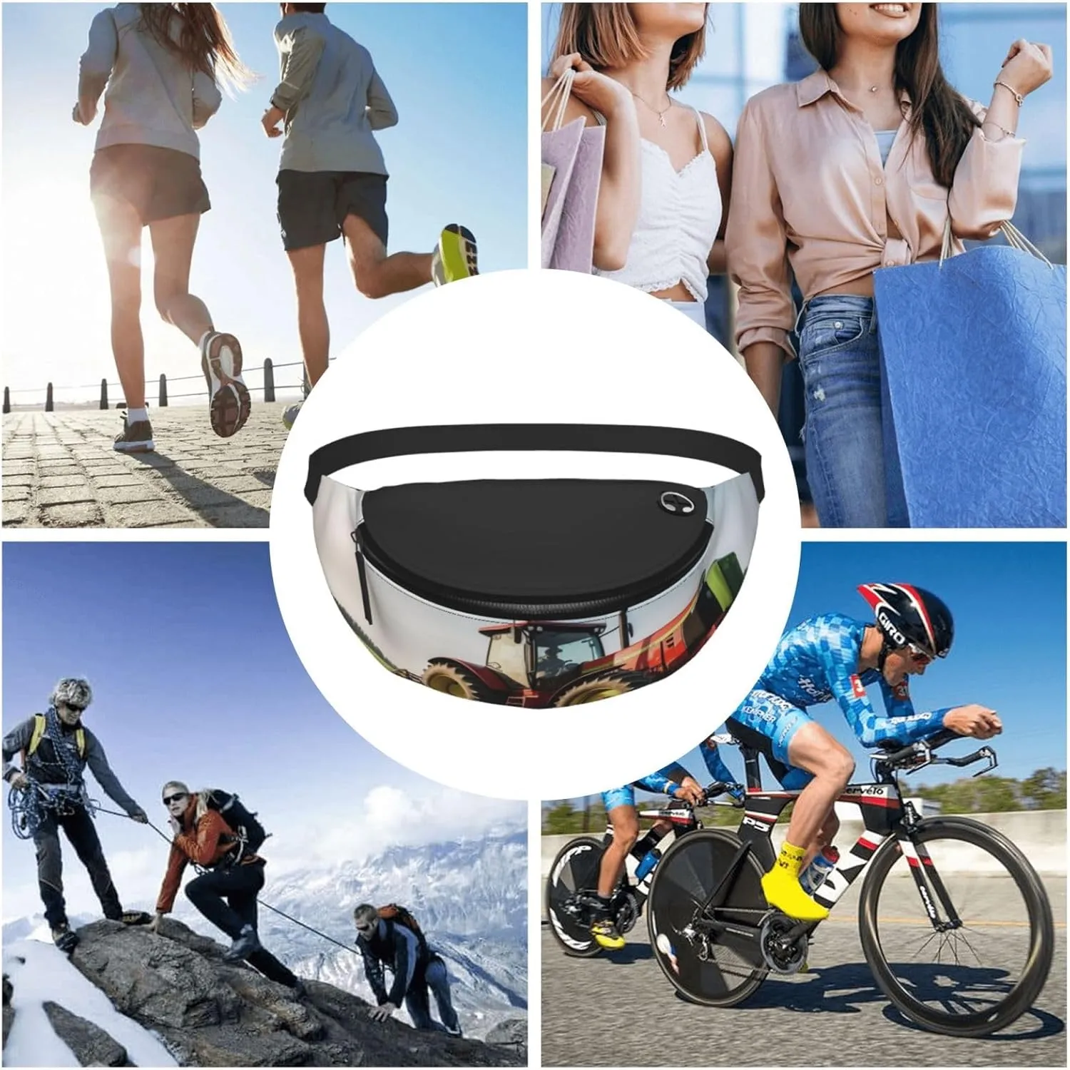 Tractor farm Fanny Pack for Man Women Waist Bag Adjustable Belt Casual Chest Bag Bum Bags for Travel Sports Running Hiking Waist Packs