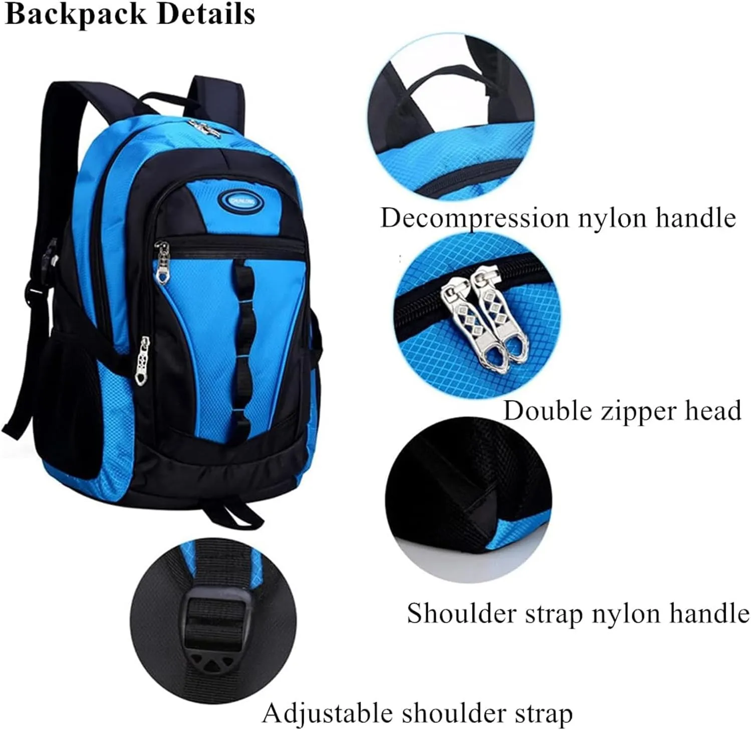 Travel Backpack Anti Theft Rucksack Nylon Waterproof Sports Backpack Mountaineering Backpack Ergonomic Backpack Hiking (Dark Blue,18.×13×8inch)