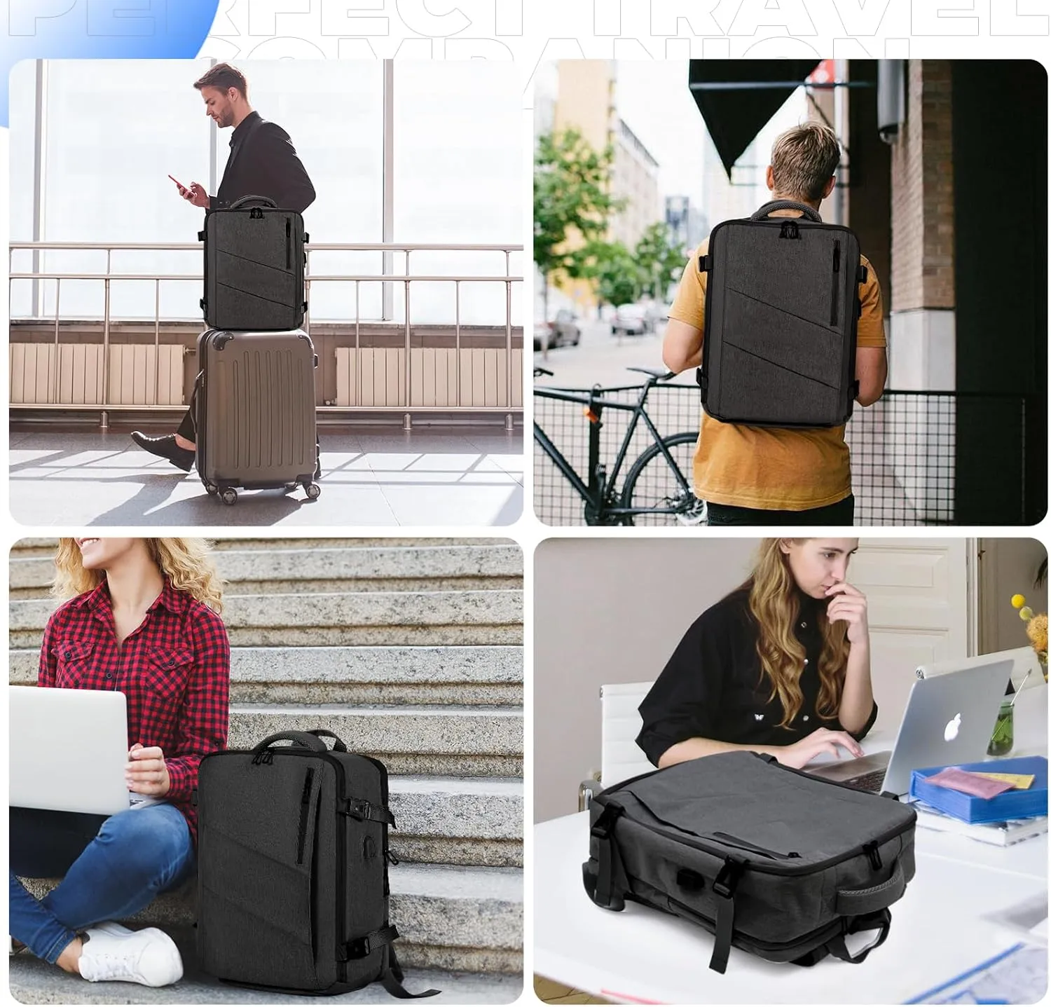 Travel Backpack for Women Men, Carry on Backpack, Airlines Personal Item Casual Daypacks (Dark Gray, Small)