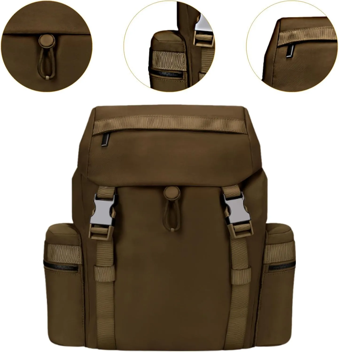 Travel Backpack Weekender Bag Waterproof Sport Bag Casual Daypack Rucksack for Trekking Men Women Travel Business, Yellow Brown