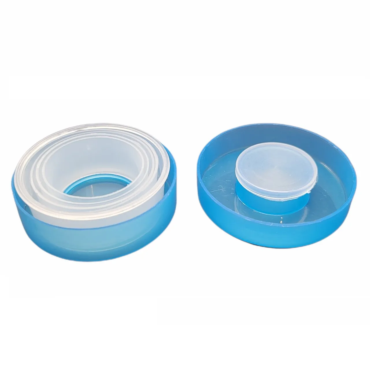 Travel Size Collapsible Drinking Cup and Built In Pill Box Case - Blue