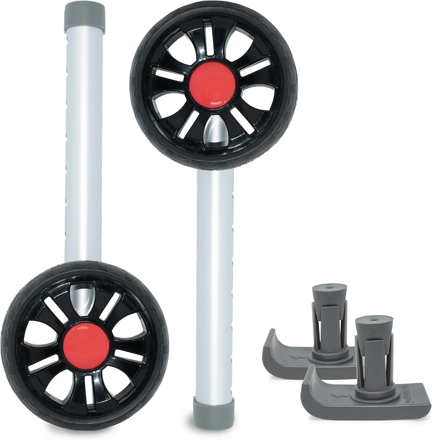 TREADZ: Universal Walker Wheel Kit with Universal Flexfit Skis (Rockin Red)