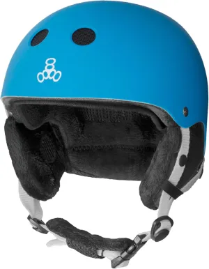 Triple Eight Snow Audio Ski and Snowboard Helmet with Built-in Speakers, Blue Rubber, Large/X-Large