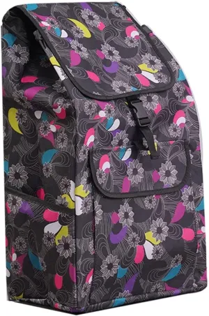 Trolley Replacement Bag 46L with Side Pockets Shopping Cart Replacement Wheeled Bag Large Capacity Storage Bag 35X23X58CM (D)