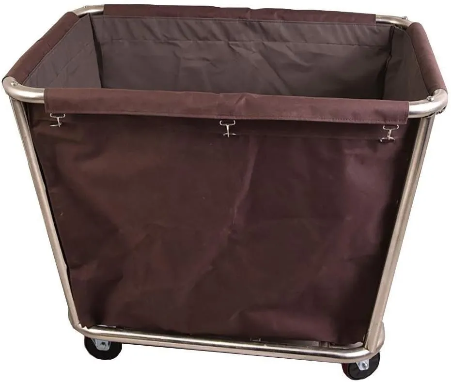 Trolleys,Wheeled Laundry Cart, Removable Bags, Sorters Cart Stainless Steel Commercial Hotel Service