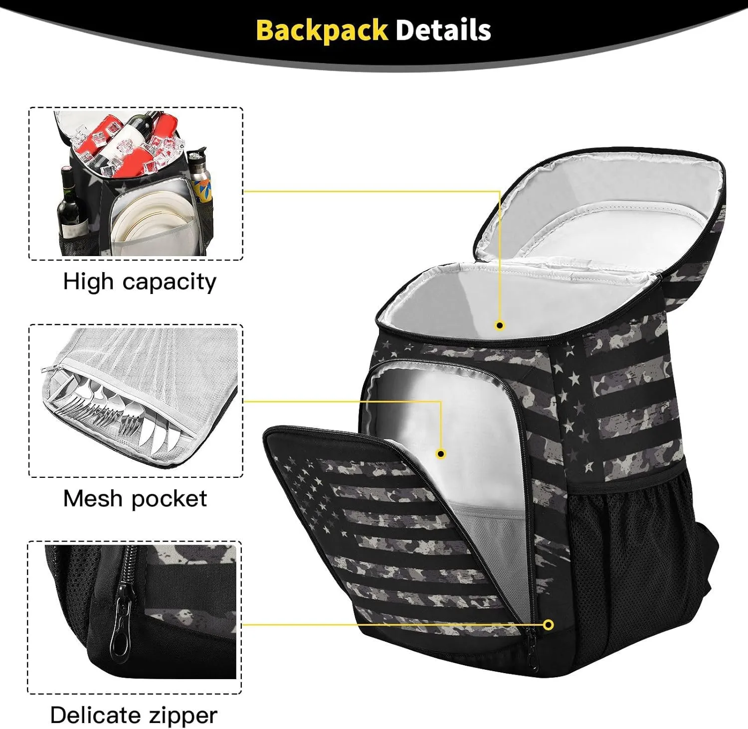 Tropical Pineapples Fruits Cooler Backpack Insulated Leak Proof Beach Cooler Bag Soft Lunch Picnic Hiking Camping Backpack Cooler
