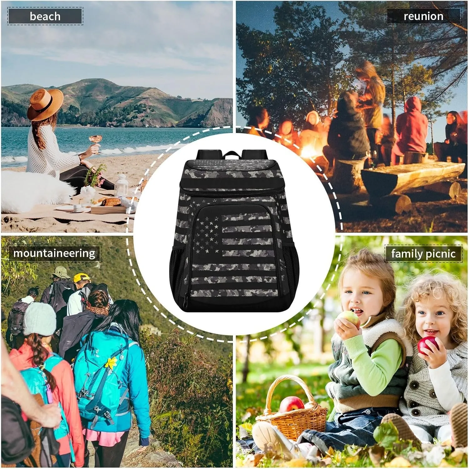 Tropical Pineapples Fruits Cooler Backpack Insulated Leak Proof Beach Cooler Bag Soft Lunch Picnic Hiking Camping Backpack Cooler