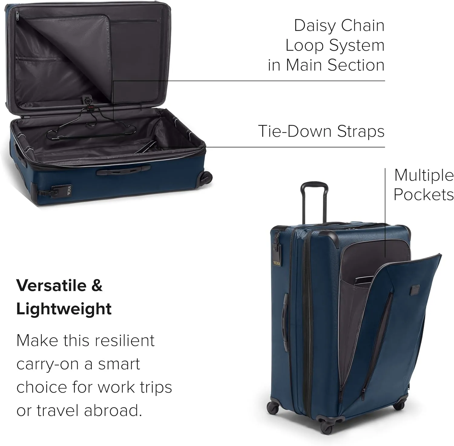 TUMI - Aerotour 4 Wheel Expandable Luggage - Men's and Women's Business and Leisure Travel Suitcase - 31" Extended Trip Expandable Packing Case, Navy