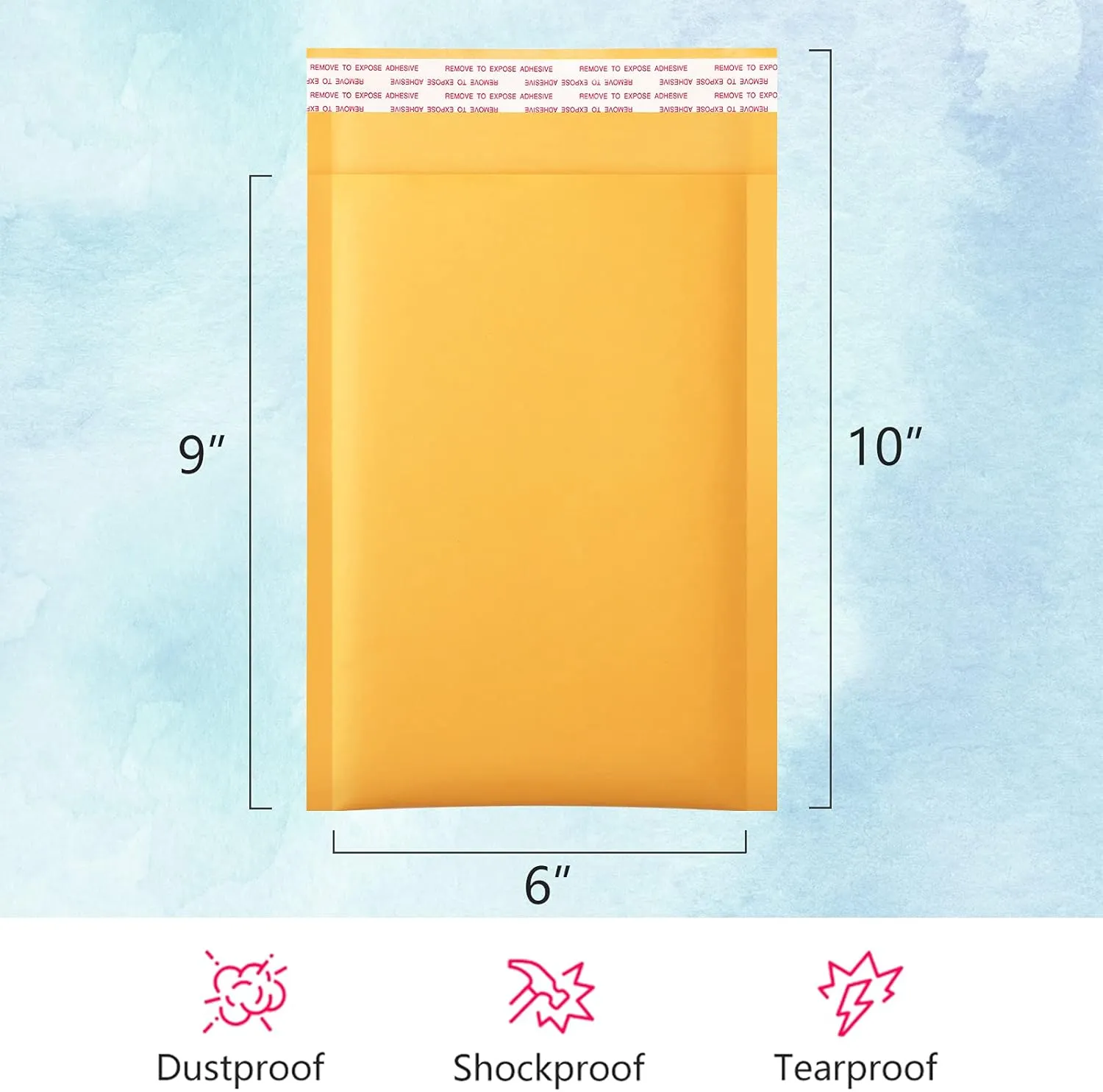 UCGOU Kraft Bubble Mailers 6x10 Inch 100 Pack Yellow Padded Envelopes #0 Small Business Mailing Packages Self Sealing Tear Resistant Boutique Bulk Mail Shipping Bags for Jewelry Makeup Supplies