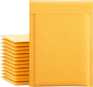 UCGOU Kraft Bubble Mailers 6x10 Inch 100 Pack Yellow Padded Envelopes #0 Small Business Mailing Packages Self Sealing Tear Resistant Boutique Bulk Mail Shipping Bags for Jewelry Makeup Supplies