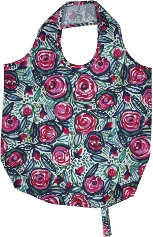 Ulster Weavers, Rose Garden, Roll Reusable, Packable, 100% Polyester Shopping Bag-Convenient as a Handbag or Rucksack, Portable and Practical, Pink, One Size