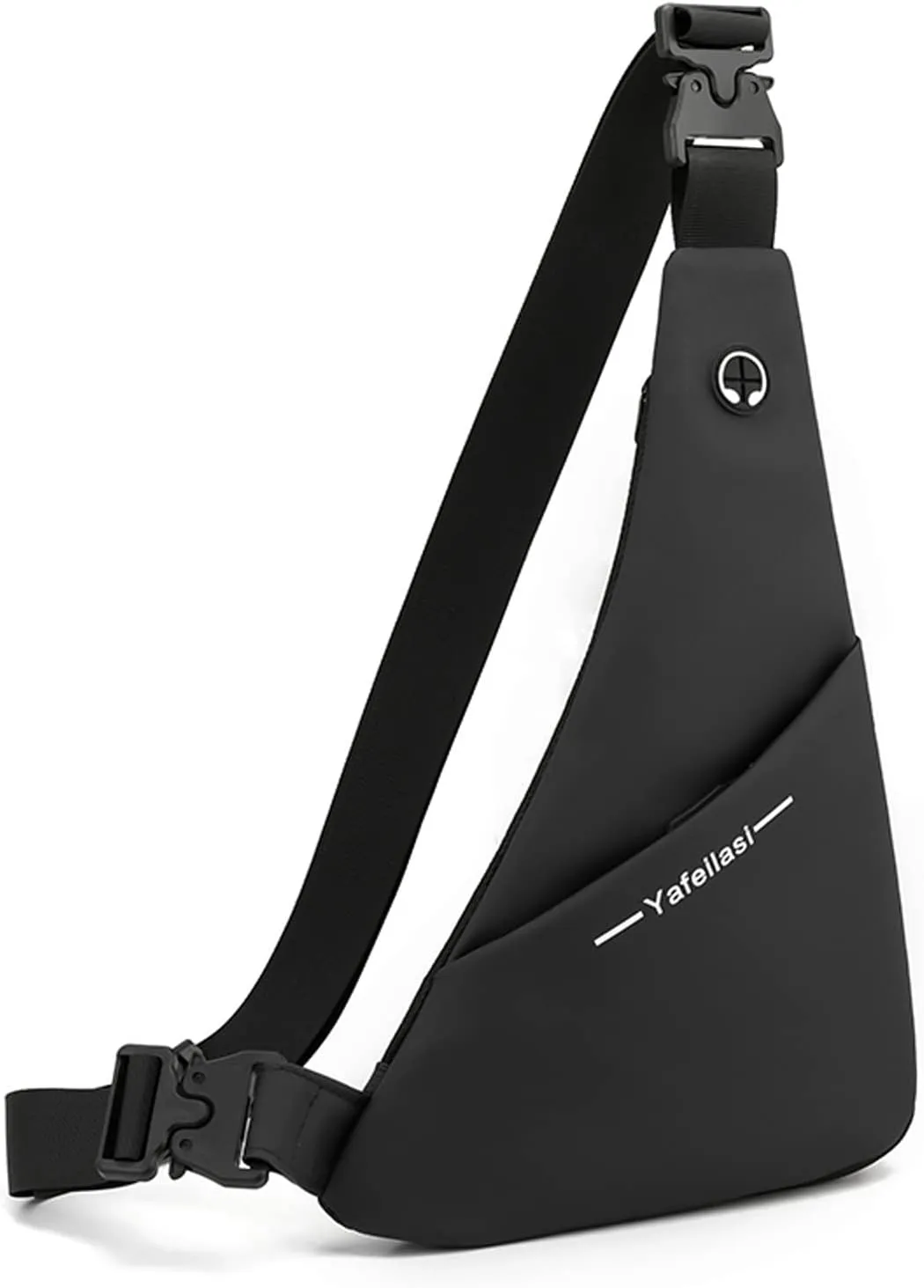 Ultra-light Sling Chest Bag One Shoulder Bag Double-sided Crossbody Backpack Men with Earphone Hole for Outdoor Travel Work Hiking Running Indoor Activities Daypacks Black