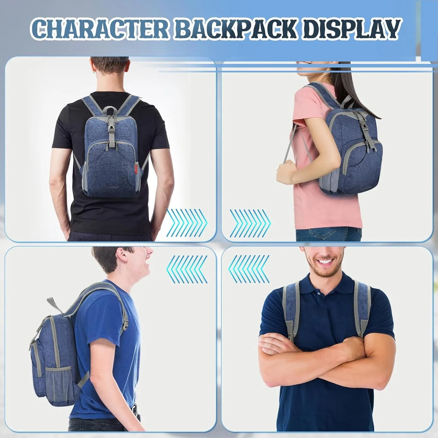 Ultra Lightweight Backpack 10L, Small Hiking Daypack Water Resistant Travel Daybag Ultra Light Backpacks for Hiking (Navy Blue)