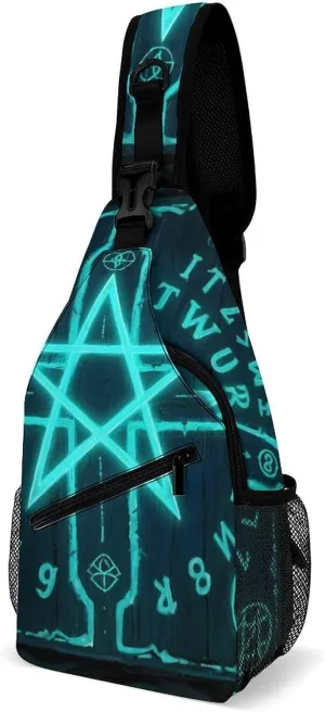 Ultra Lightweight Sling Bag Backpack Crossbody Chest Rucksack Anti-Theft Multipurpose Bag for Bicycle Sport Hiking Travel Camping, Magic Spirit Board Witch Art