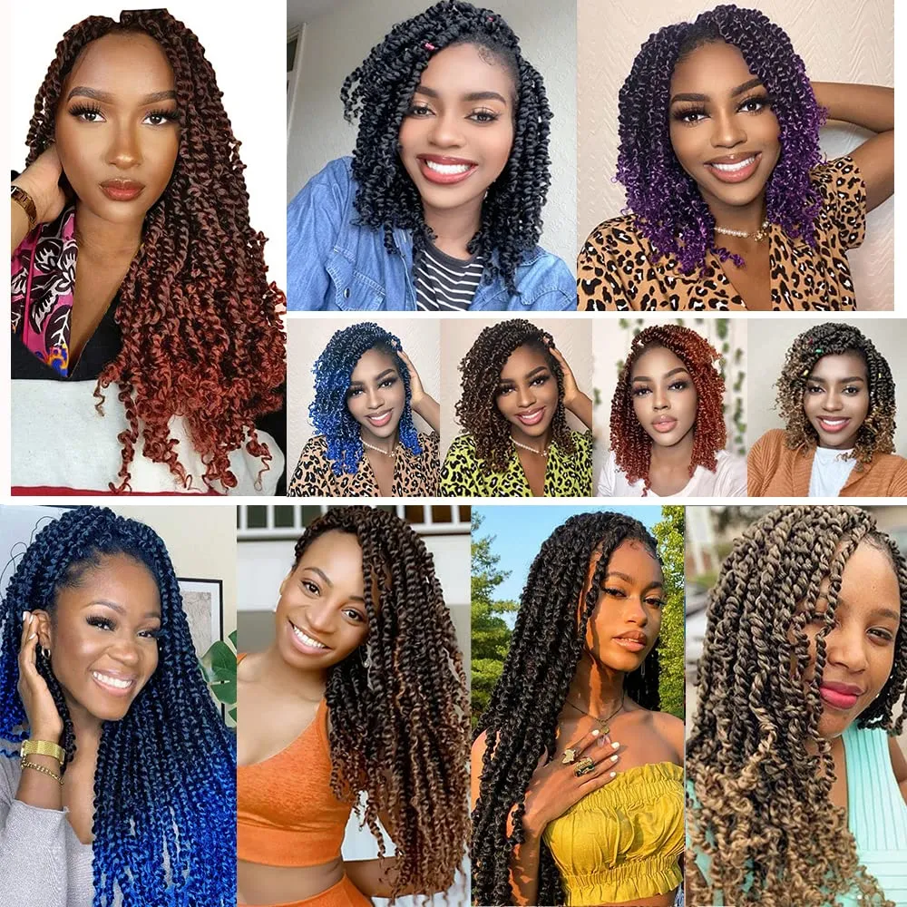Umylar Passion Twist Crochet Hair 10 Inch 8 Packs Pre-twisted Passion Twist Crochet Hair For Women Pre-looped Short Passion Twist Bohemian Braids Synthetic Crochet Hair Extension (10 Inch, 1B/27#)