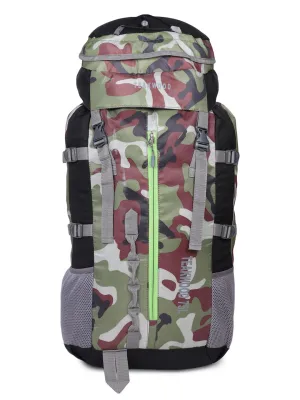 Unisex Green& Black Camouflage Large Rucksack- 75 L