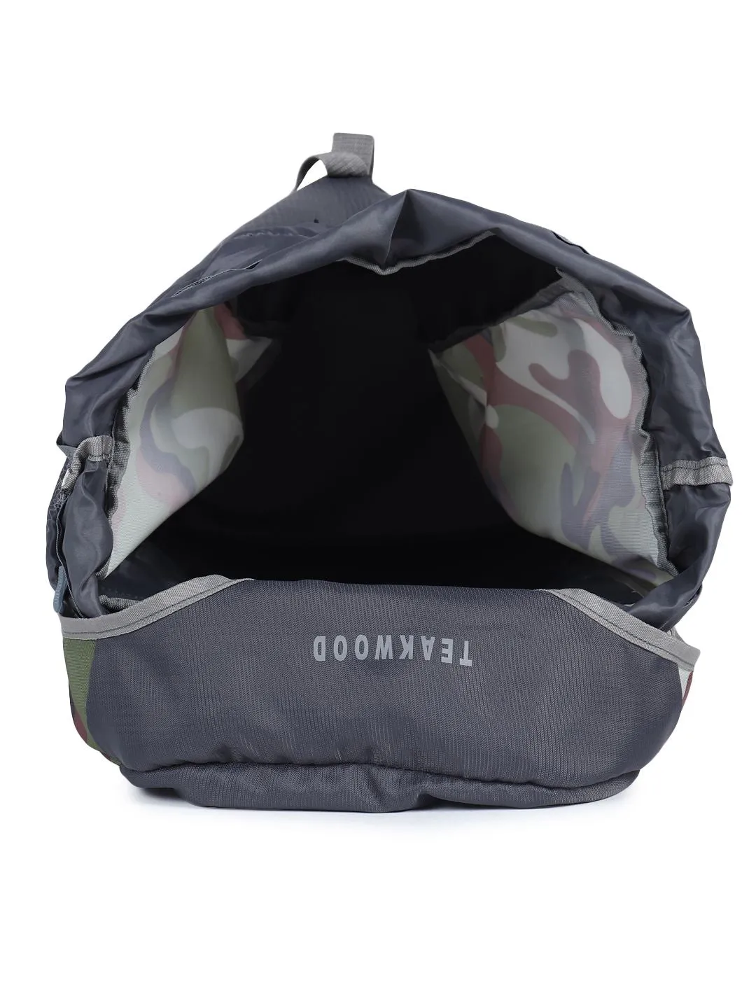 Unisex Grey & Green Camouflage Large Rucksack- 75 L