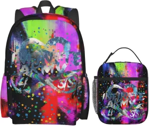 Unisex Lightweight Backpack With Handle Insulated Lunch Bag Big Capacity Travel Daypack Set, Black5