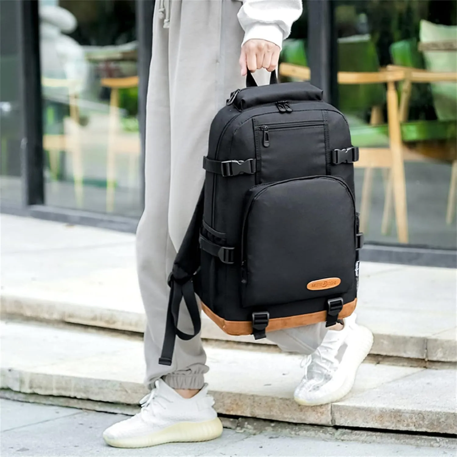Unisex NASA Computer Knapsack-Casual Canvas Bookbag Wear Resistant Travel Daypacks with Front Pocket