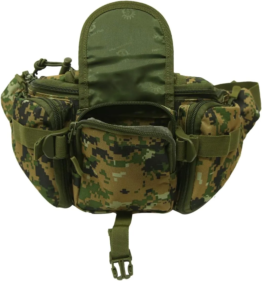 Unistrengh Tactical Waist Pack Military Fanny Belt Pouch Waterproof WR Bum Bag for Outdoor Climbing Fishing Running Hunting Fit IPhone 8 7 7plus (Jungle Camo)