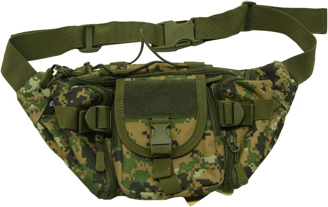 Unistrengh Tactical Waist Pack Military Fanny Belt Pouch Waterproof WR Bum Bag for Outdoor Climbing Fishing Running Hunting Fit IPhone 8 7 7plus (Jungle Camo)