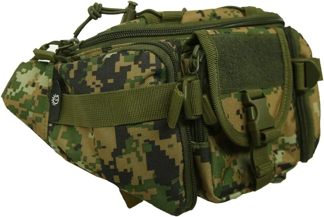 Unistrengh Tactical Waist Pack Military Fanny Belt Pouch Waterproof WR Bum Bag for Outdoor Climbing Fishing Running Hunting Fit IPhone 8 7 7plus (Jungle Camo)