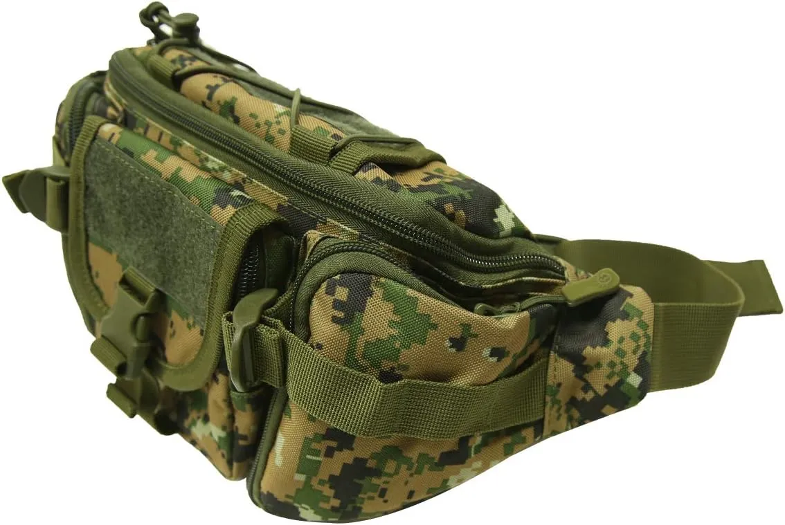 Unistrengh Tactical Waist Pack Military Fanny Belt Pouch Waterproof WR Bum Bag for Outdoor Climbing Fishing Running Hunting Fit IPhone 8 7 7plus (Jungle Camo)