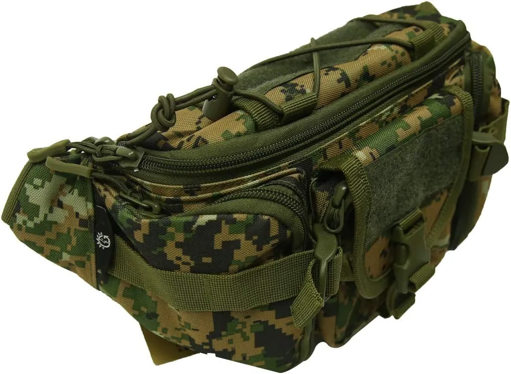 Unistrengh Tactical Waist Pack Military Fanny Belt Pouch Waterproof WR Bum Bag for Outdoor Climbing Fishing Running Hunting Fit IPhone 8 7 7plus (Jungle Camo)