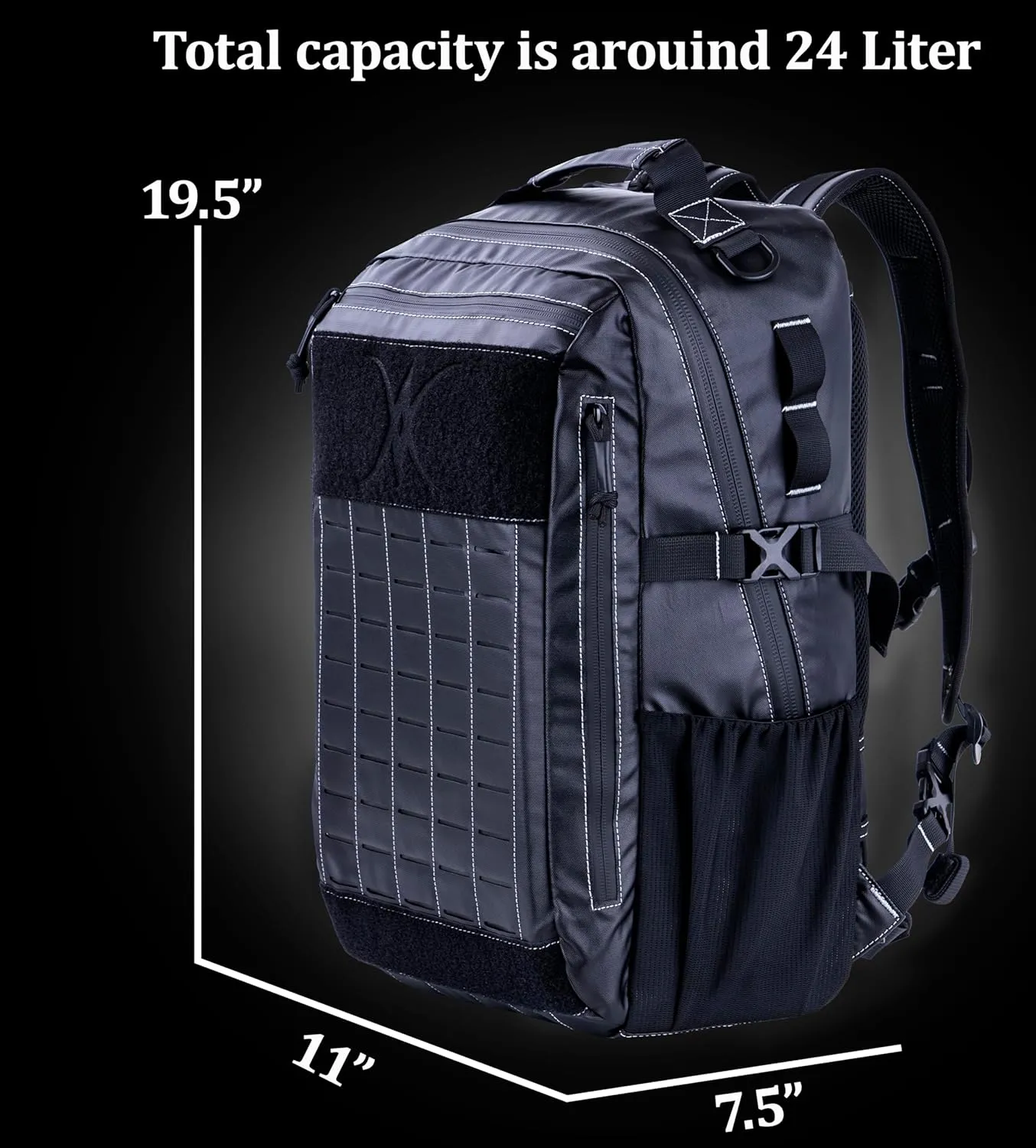 Urban Tactical Backpack Laser-Cut MOLLE Daypack Commuter Bag for EDC,Travel,Work,Hiking for Men Women