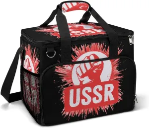 USSR CCCP Communist Portable Cooler Bag Lunch Box Container Crossbody Insulated Tote Bag for Work Camping Outdoor