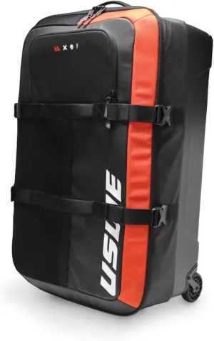 USWE Buddy Athlete Gear Pack, Duffle Bags to Store Sports Gear, Essentials, Ideal For Travelling, Gym, Training and More (100L Trolley Bag Black/Red)
