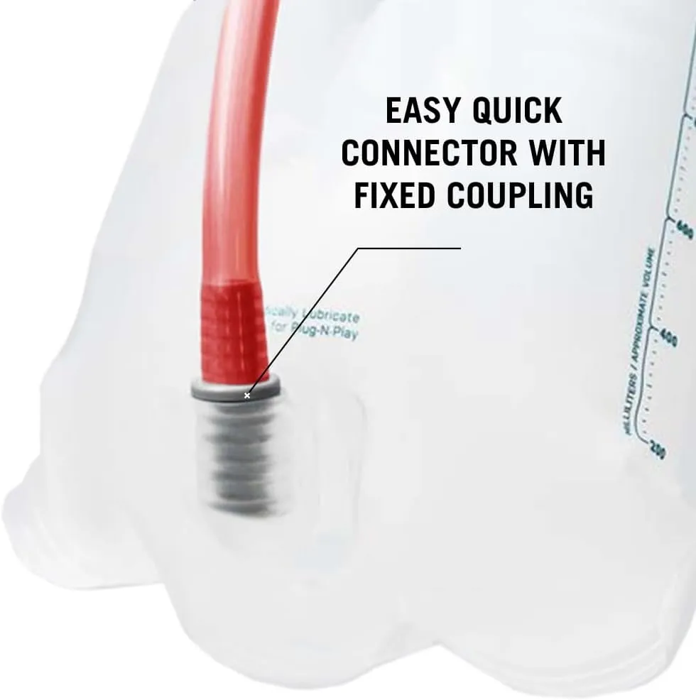 USWE Elite Hydration Bladder, Water Reservoir with Plug-n-Play Quick Disconnect and Wide Slide-Seal Open, Reversible Leak Proof BPA Free, for Backpack and Hydration Pack