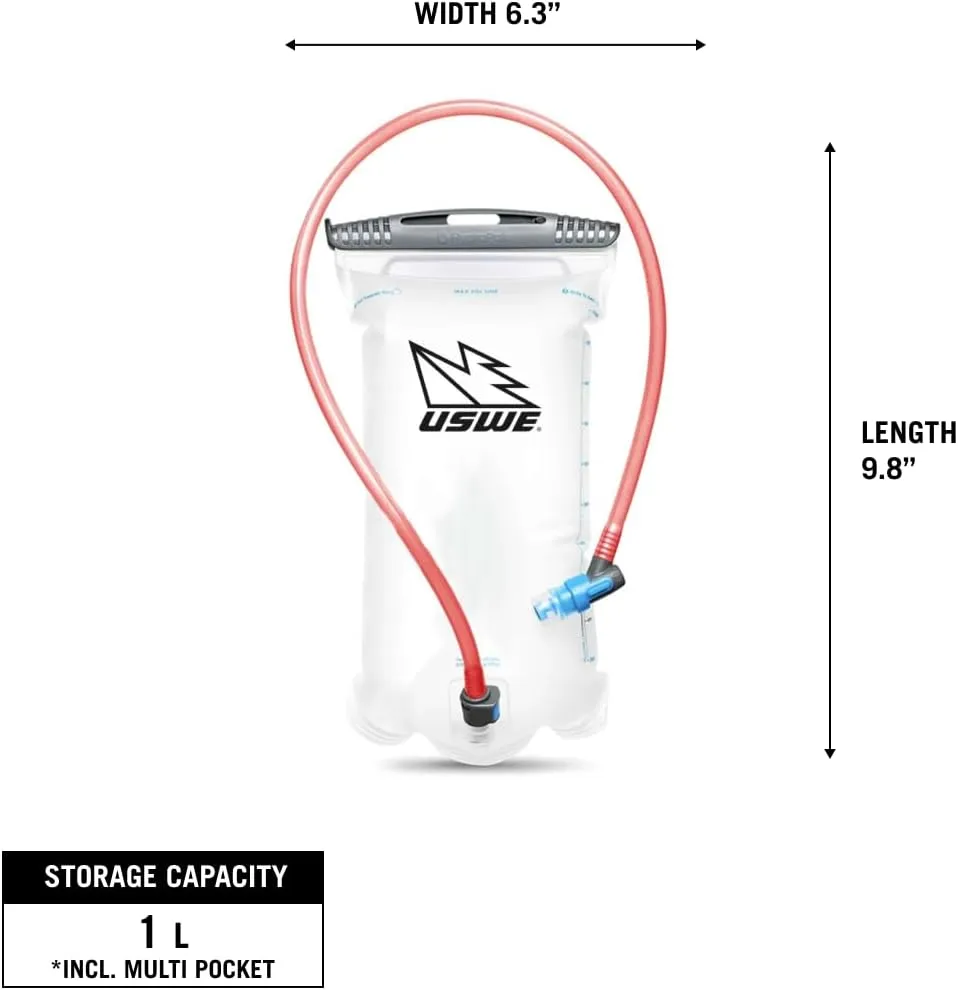 USWE Elite Hydration Bladder, Water Reservoir with Plug-n-Play Quick Disconnect and Wide Slide-Seal Open, Reversible Leak Proof BPA Free, for Backpack and Hydration Pack