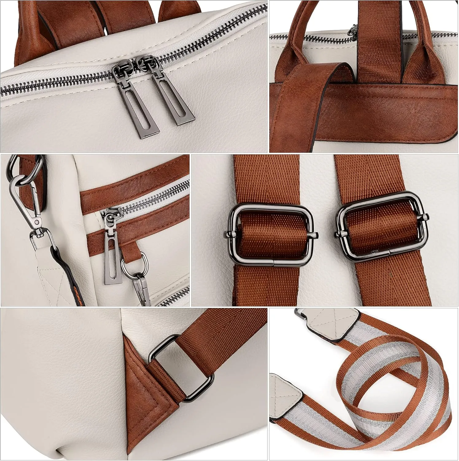 UTO Women Backpack Purse Leather Vegan Ladies Fashion Designer Rucksack Convertible Travel Shoulder Bag with Tassel