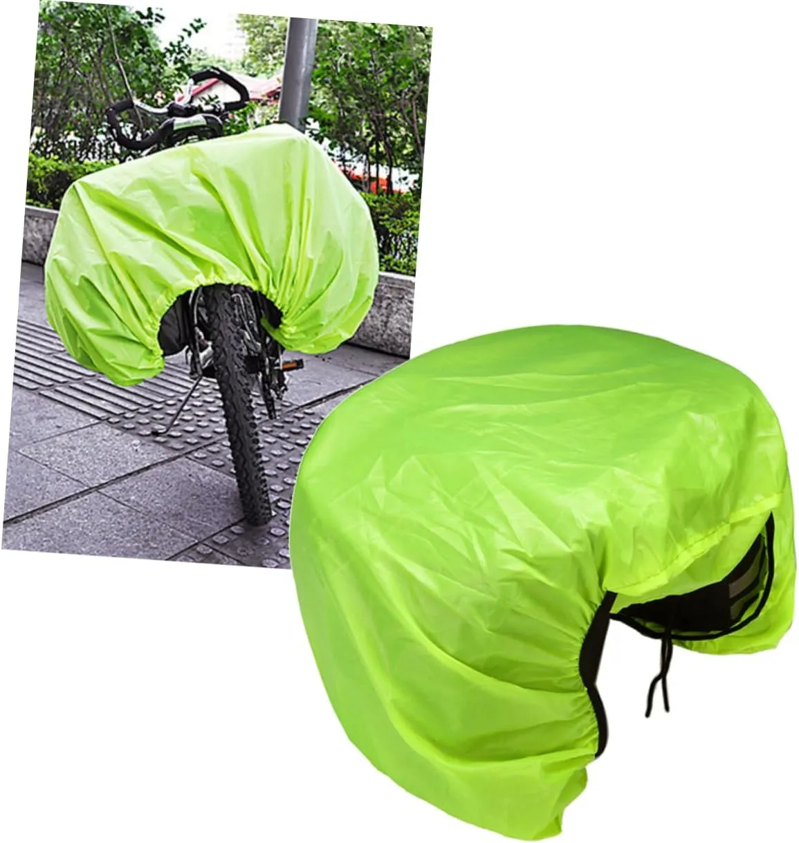 VANZACK 2pcs Cover Triple Bag Backing Bike Covers Camping - Rainproof Water Protector Trunk Strengthened Green