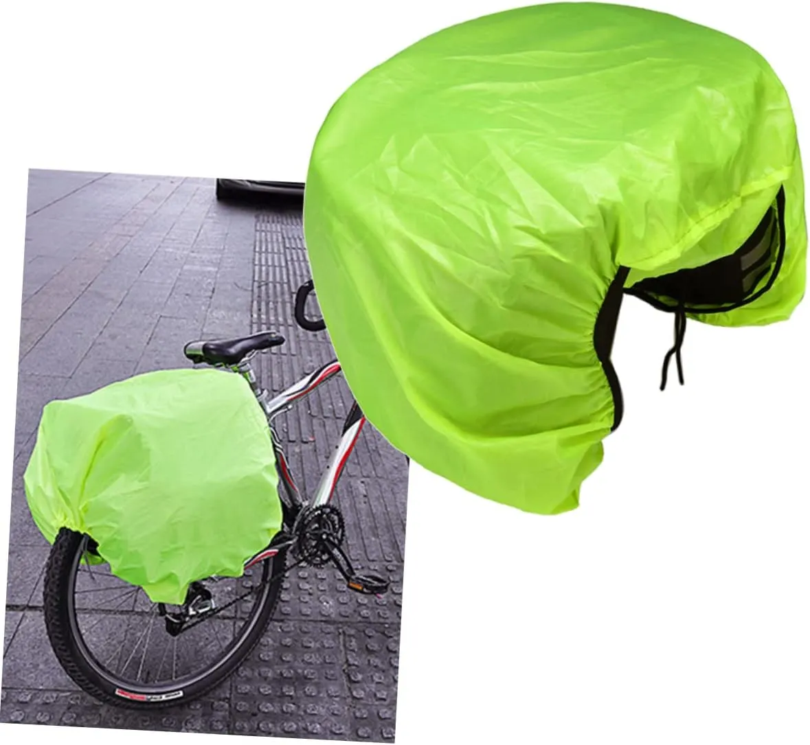 VANZACK 2pcs Cover Triple Bag Backing Bike Covers Camping - Rainproof Water Protector Trunk Strengthened Green