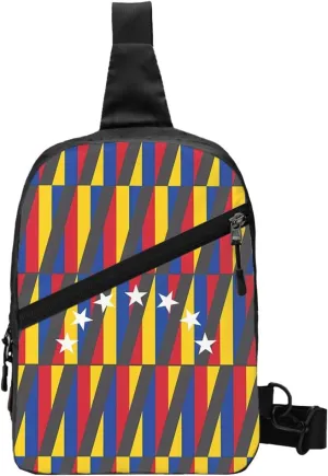 Venezuelan Venezuela Flag Stripe Crossbody Bag Portable Sling Bags Foldable Chest Daypack Reusable Sports Shoulder Backpack Diagonally Casual Rucksack Travel Bag