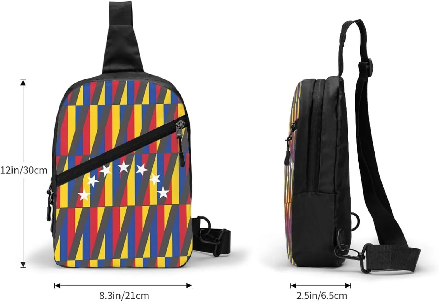 Venezuelan Venezuela Flag Stripe Crossbody Bag Portable Sling Bags Foldable Chest Daypack Reusable Sports Shoulder Backpack Diagonally Casual Rucksack Travel Bag