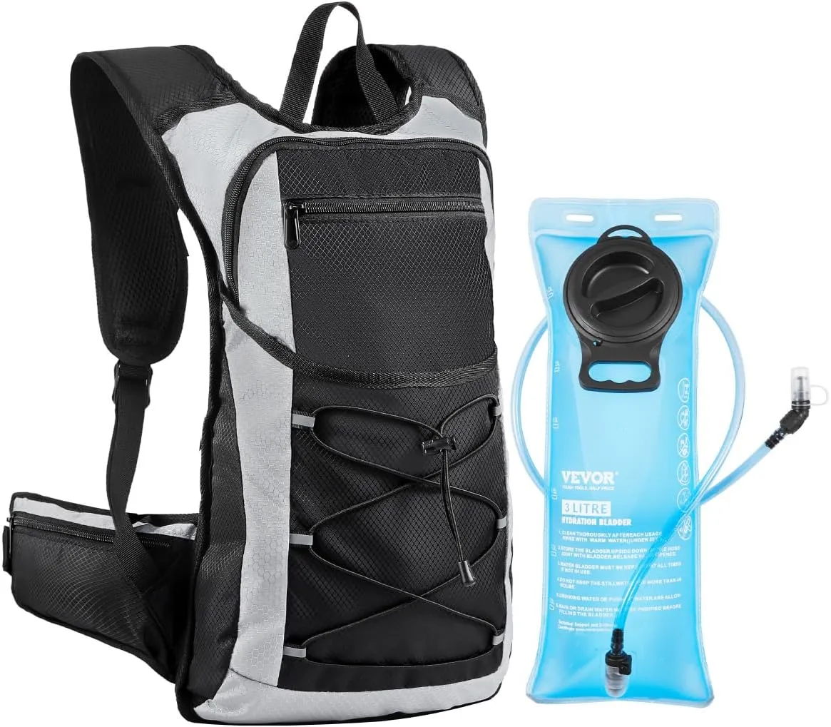 VEVOR Hydration Backpack, Water Backpack with TPU Water Bladder, Tactical Molle Hiking Hydration Pack with Storage for Men Women, Hydro Water Daypack for Hiking Running Cycling Camping