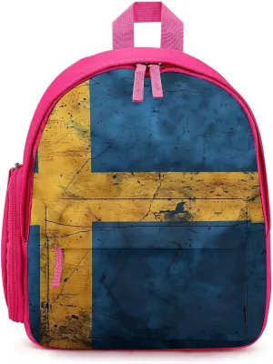 Vintage Sweden Flag Cute Backpack Lightweight Mini Shoulder Bag Travel Daypack for Camping Picnic