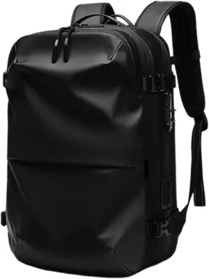 Voyagevac Backpack,Upgraded Expandable Waterproof Vacuum Bag, Anti-Theft Vacuum Backpack That Can Be Vacuumed with One Button (Black Upgrade)