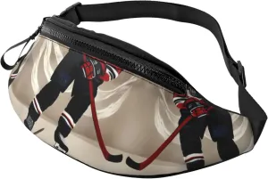 Waist Packs For Men & Women, Fashion Sling Pack With Adjustable Belt For Travel Sports Running.Hockey Sports Print