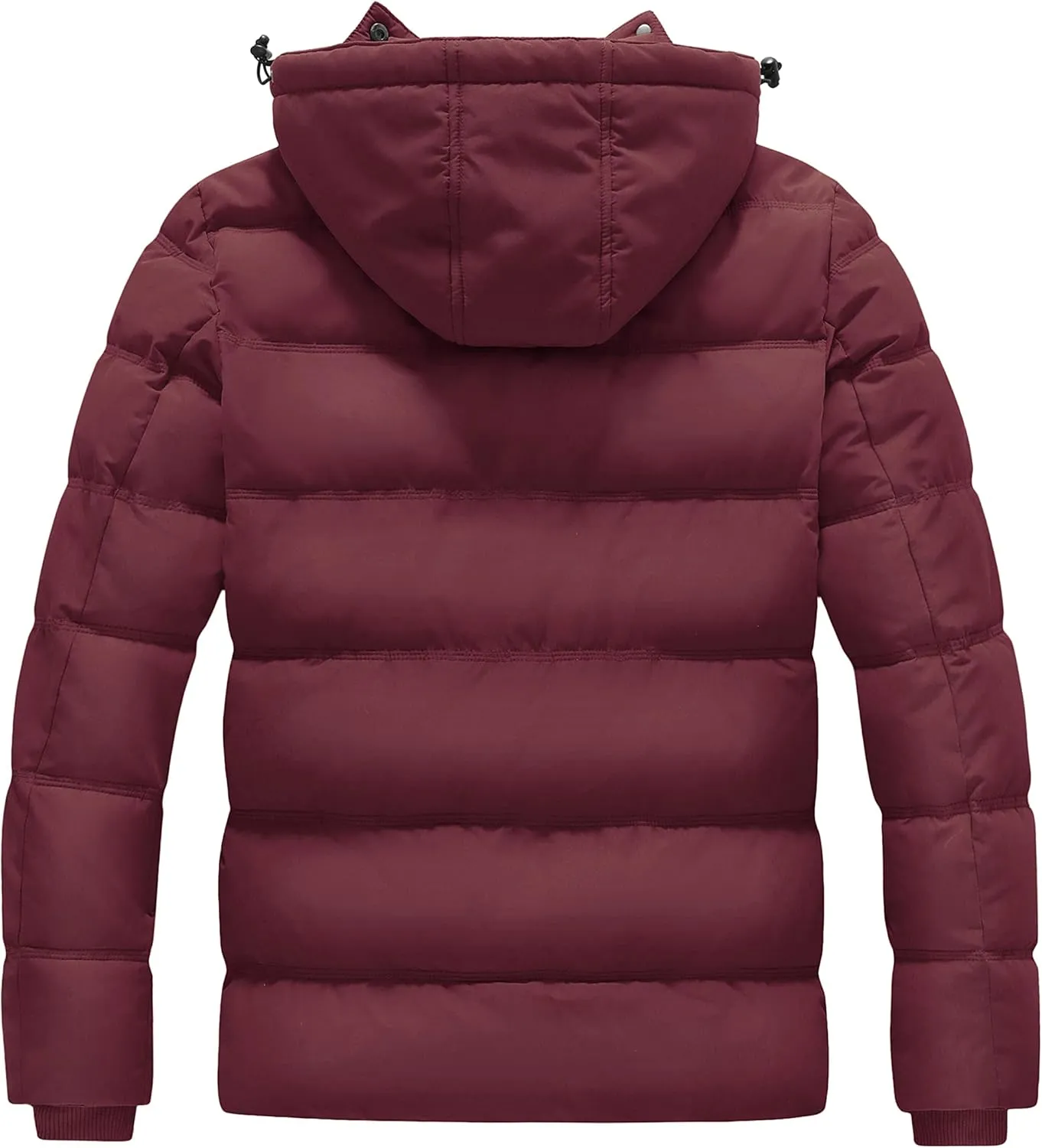 Wantdo Men's Hooded Winter Coat Warm Puffer Jacket Thicken Cotton Coat with Removable Hood