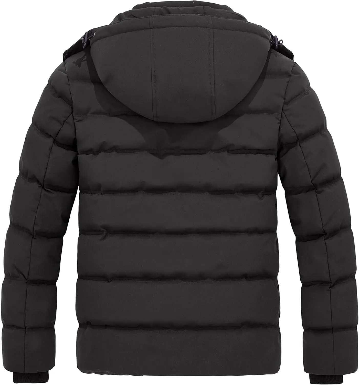 Wantdo Men's Hooded Winter Coat Warm Puffer Jacket Thicken Cotton Coat with Removable Hood