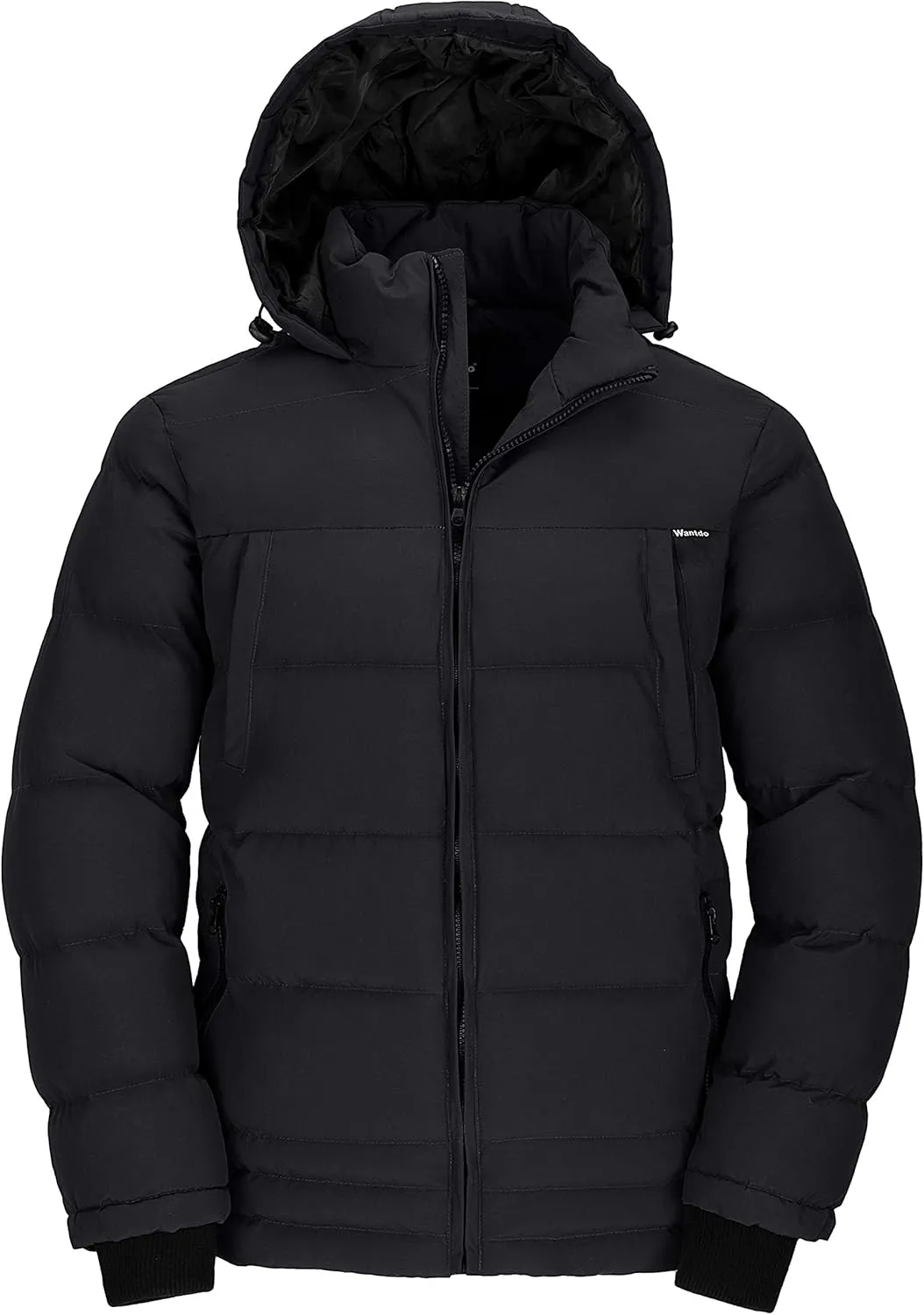 wantdo Men's Thicken Puffer Jacket Padded Waterproof Warm Winter Coat with Hood