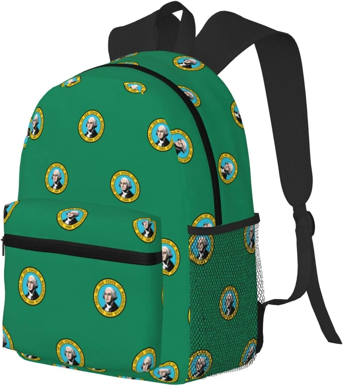 Washington Flag Fashion Backpack,Casual Daypack Backpacks For Men Women, Laptop Bag Travel Hiking Camping