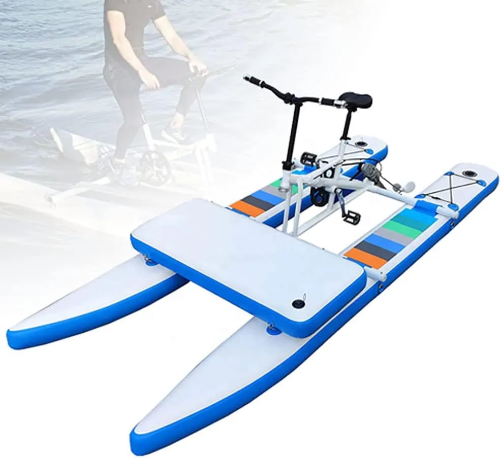 Water Bicycle, Water Boating, Inflatable Kayak Bikeboat for Lake, Park Water Leisure Bicycles, Water Amusement Facilities