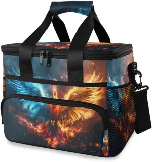 Water Fire Eagle Bird Cooler Bag Insulated Cooler Soft Sided Cooler 24 Can Portable Picnic Bag Large Leakproof Lunch Bag Box for Beach Grocery Camping Travel Car Men Women